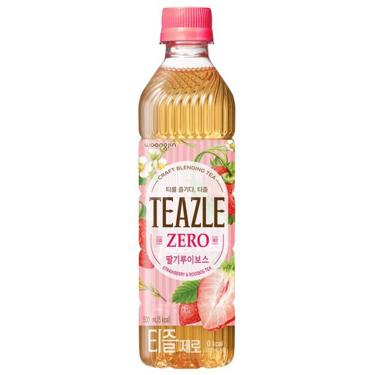 TEAZLE TE ROOIBOS SABOR FUTILLA SIN AZUCAR WOONGJIN 500ml x 20 UNIDADES