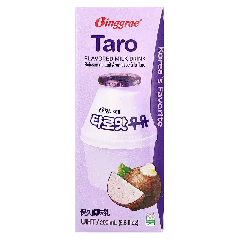 LECHE SABOR TARO BINGGRAE 200ml x 24 UNIDADES