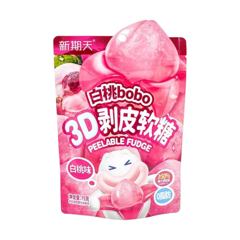 GOMITAS 3D PEEL-OFF SABOR DURAZNO 75g x 32 UNIDADES
