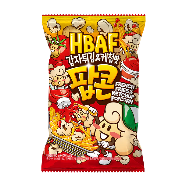 POPCORN SABOR PAPASFRITA CON KETCHUP HBAF 80g x 12 UNIDADES