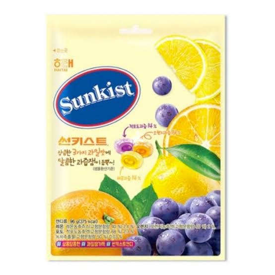 DULCE DURO SUNKIST SABORES SURTIDOS HAITAI 125g x 16 UNIDADES