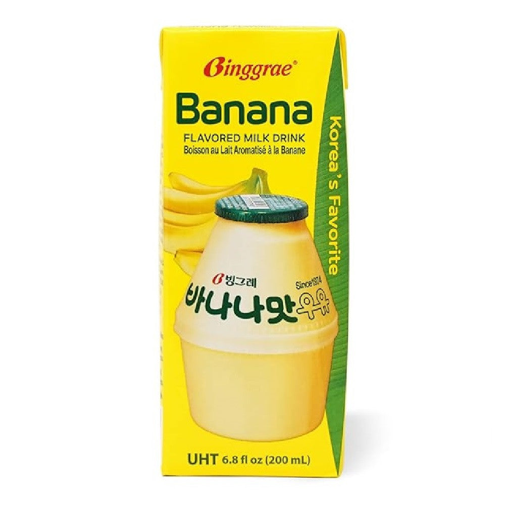 LECHE SABOR PLATANO BINGGRAE 200ml x 24 UNIDADES