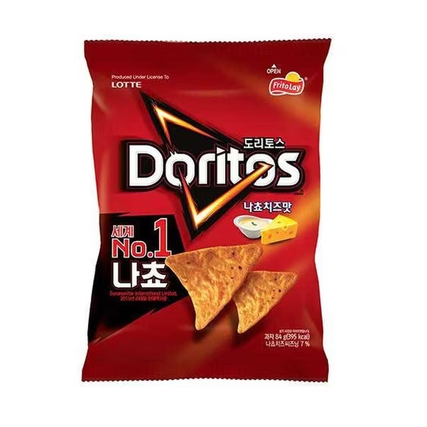 SNACK DORITOS SABOR QUESO LOTTE 84g x 12 UNIDADES