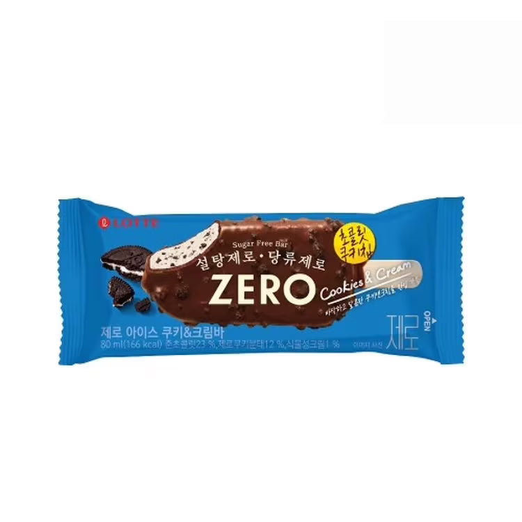 HELADO ZERO SABOR COOKIES & CREAM LOTTE 80g x 24 UNIDADES
