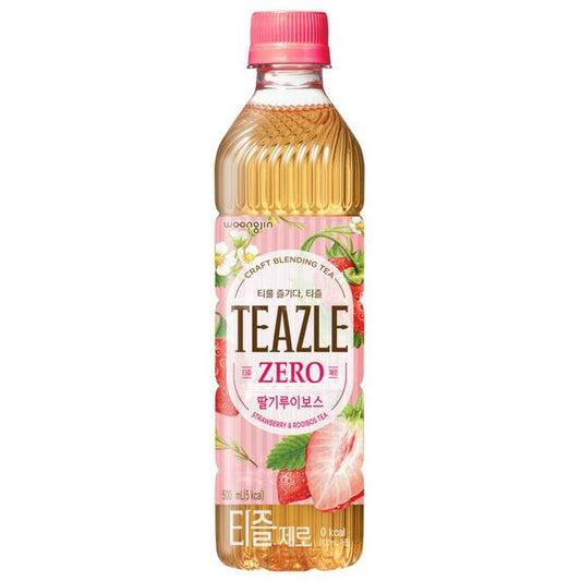 TEAZLE TE ROOIBOS SABOR FUTILLA SIN AZUCAR WOONGJIN 500ml x 20 UNIDADES
