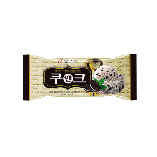 HELADO SABOR COOKIES & CREAM BINGGRAE 70g x 40 UNIDADES