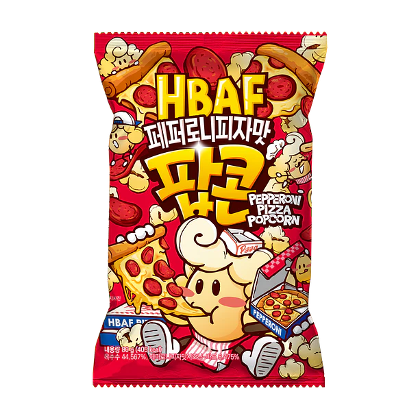 POPCORN SABOR PIZZA PEPPERONI HBAF 80g x 12 UNIDAD