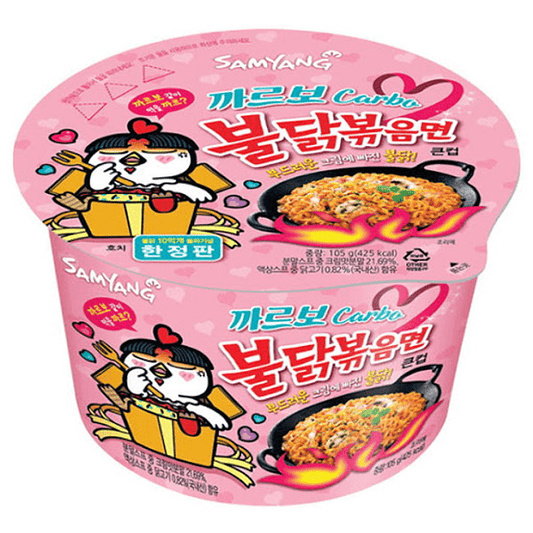 BULDAK RAMYEON SABOR CARBONARA VASO GRANDE SAMYANG 105g x 16 UNIDADES