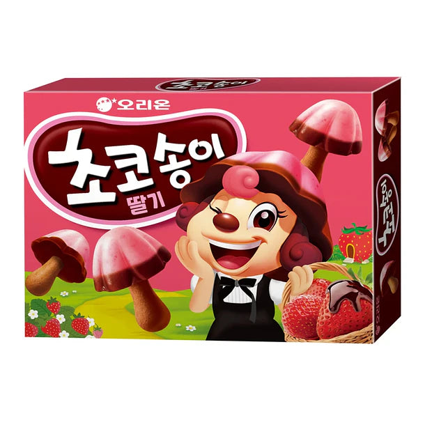 GALLETA CON CHOCOLATE FORMA CHAMPIÑION SABOR FRUTILLA ORION 45g x 28 UNIDADES