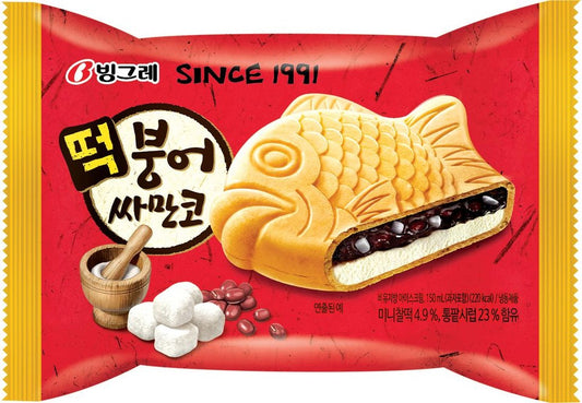HELADO SSAMANCO SABOR POROTO ROJO DULCE Y MOCHI BINGGRAE 150g x 30 UNIDADES