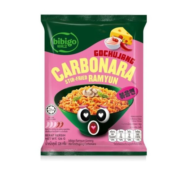 RAMYEOM STIR-FRY SABOR CARBONARA (GOCHUJANG) BIBIGO 126g X 48 UNIDADES