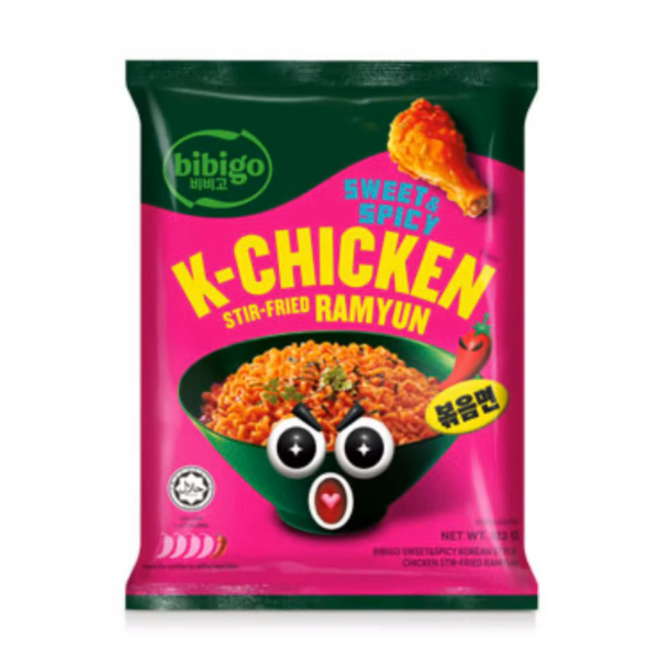 RAMYEOM STIR-FRY SABOR POLLO (DULCE Y PICANTE) BIBIGO 122g X 48 UNIDADES