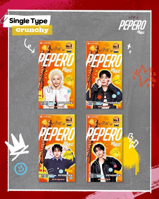 PEPERO STRAYKIDS CRUNCH LOTTE 39g x 40 UNIDADES