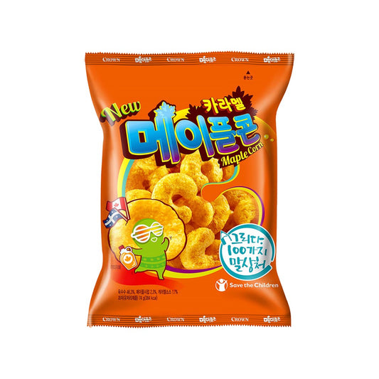 SNACK INFLADO SABOR CARAMELO Y MAPLE CROWN 74g x 16 UNIDADES
