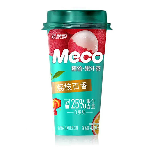 MECO TE HELADO SABOR LYCHEE Y MARACUYA 400ml x 15 UNIDADES
