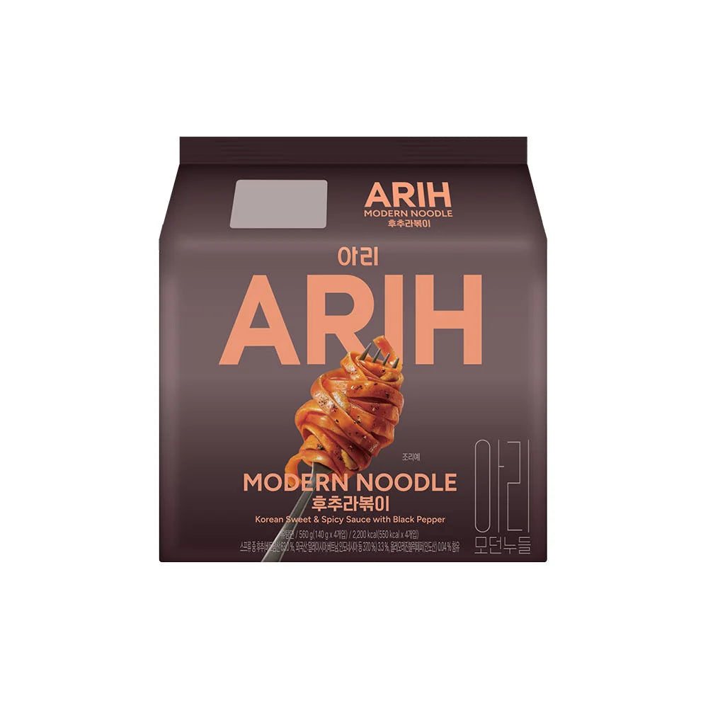 [PRE-VENTA] ARIH RAMYEON SABOR TTEOKPOKKI DE PIMIENTA NEGRA BOLSA PALDO 140g X 16 UNIDADES