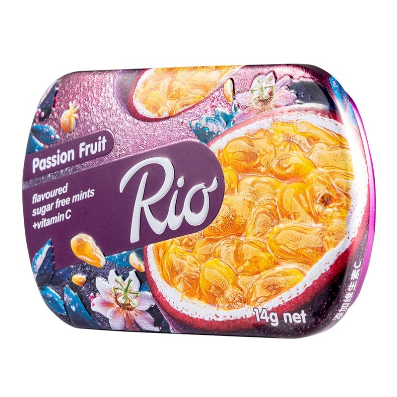 MENTAS SIN AZUCAR RIO SABOR MARACUYA 14g x 12 UNIDADES